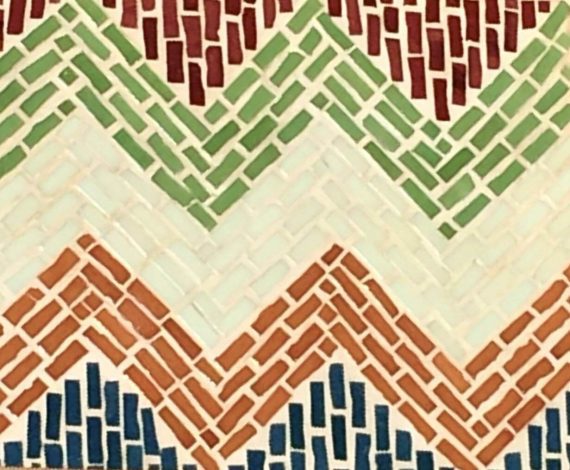 Centro de mesa em mosaico zig zag