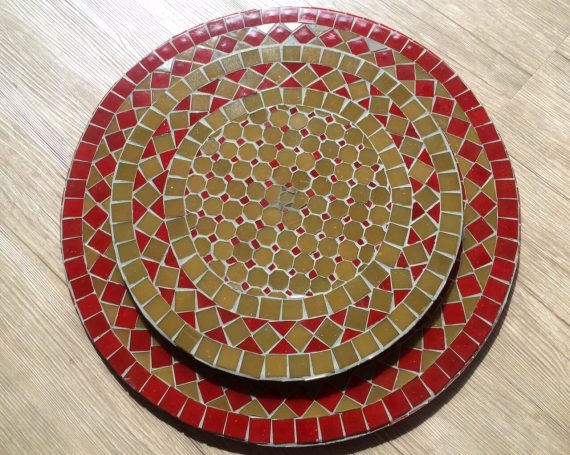 Prato giratório em moisaico estilo marroquino sobre MDF